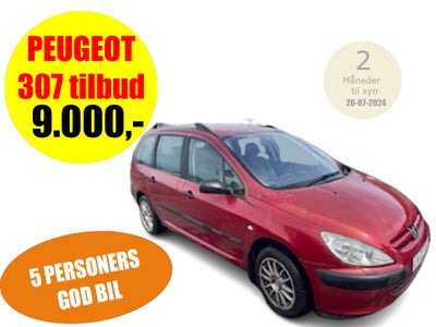 UDSALG 9000,- BIL - Peugeot 307 1,6 XR stc. 5D 