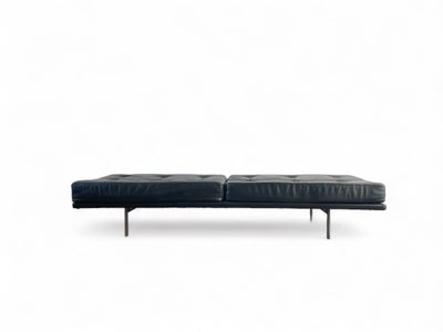 Daybed Danish Midcentury - sort læder sofa 
