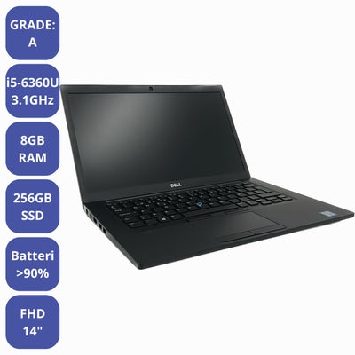Dell Latitude 7480 Grade: A | I5-6360U | 8GB RAM | 256GB SSD | 14" | >90% Kapac