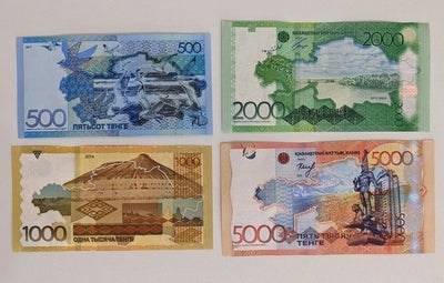 Kasakhstan. - 500, 1000, 2000 and 5000 Tenge - various dates - Pick 45, A45, ...