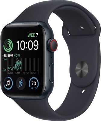 Apple Watch SE 2nd Gen 44 mm LTE (Midnight Alu/Midnight sportsbånd)
