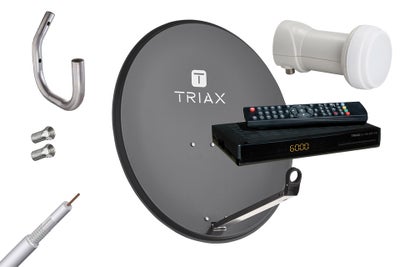 Triax Parabol pakke med 1x S-207 CX, 1x TDS 65A, 1x LNB, kabel og stik