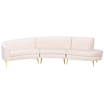 4-personers sofa velour beige MOSS