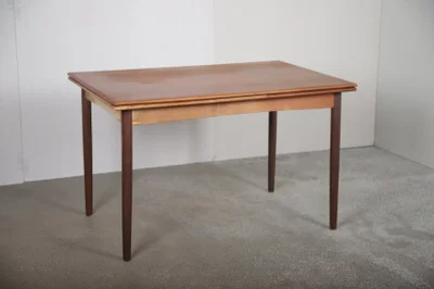 Spisebord med hollandsk udtræk, teak 120x80