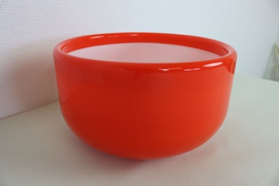 Stor sjælden Holmegaard Palet vintage skål i orange opalglas