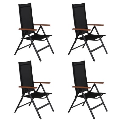 4xLamira havestol positions stol, sort og teak armlæn.  .