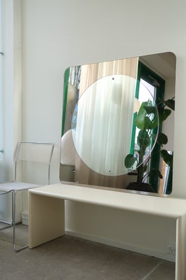 98x98 cm Stort vintage italiensk firkantet bronze vægspejl 