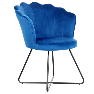 Spisebordsstol blå velour LOVELOCK