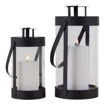 Bondi lampe lanterne sæt med 2 sort.