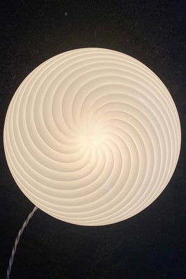 D:27 cm Vintage Murano hvid swirl plafond lampe 