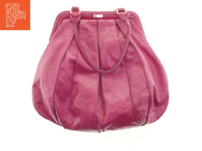 Lyserød lædertaske (str. 45 x 48 cm)