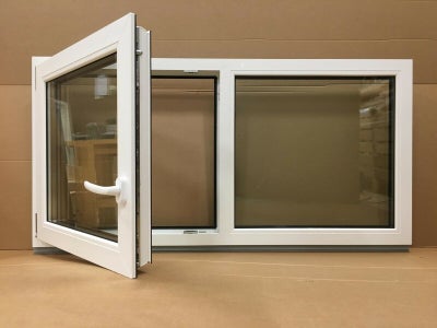 PVC-vindue med 1 fast og 1 åbningsdel