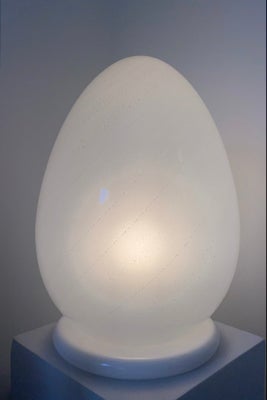 H:38 cm Vintage Murano egg swirl glitter bordlampe 