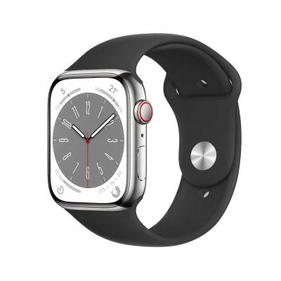 Apple Watch Series 8 Rustfrit Stål 41mm GPS + 4G Sølv Meget flot