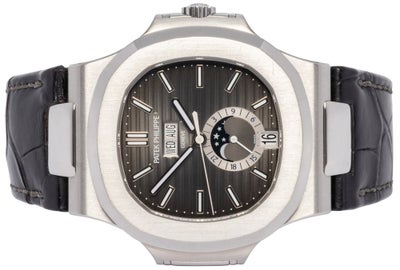 Patek Philippe Nautilus Annual Calendar, Stål, Læder