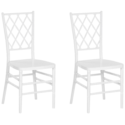 Spisebordsstol hvid plast sæt af 2 CLARION