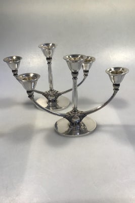 Georg Jensen Sterling Sølv 3-armede stager No 673B (2) VI SENDER