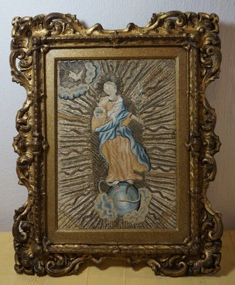 Mother Mary in a mandorla - Broderi - 30.5 cm - 4.5 cm