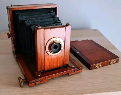 Antike kleine Holzcamera ca. 1915 , englischer Hersteller Plattencamera Analo...