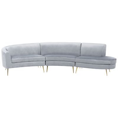 4-personers sofa velour lysegrå MOSS