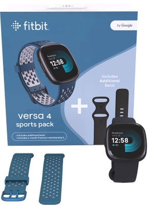 Fitbit Versa 4 smartwatch-pakke (sort/safir)