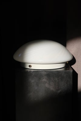 D:36 cm Vintage Murano hvid swirl plafond loftlampe / væglampe 