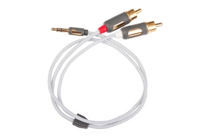 SUPRA Stereo Phono til MiniJack kabel, hvid - 2,00 meter