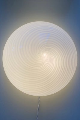 D:30 cm Vintage Murano hvid swirl plafond loftlampe / væglampe 