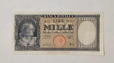 Italien. - 1.000 Lire 1947 "Italia" (Testina) - Gigante BI 53; Pick 82  (Inge...