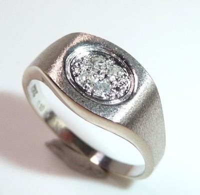 Ring - 14 karat Hvidguld Diamant  (Natur)