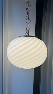 Smuk oval Murano loftslampe i hvid, 40 cm