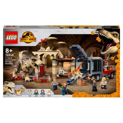 Lego Jurassic World T. Rex Og Atrociraptor På Dinosaurflugt - Lego Jurassic W...