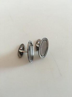 Georg Jensen Sterling Sølv Ovale Manchetknapper No 75A VI SENDER