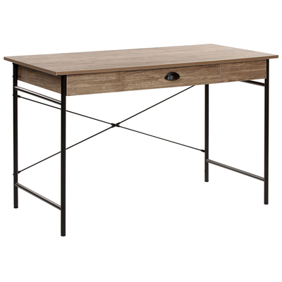 Skrivebord 120x60 cm Mørkt Træ/Sort CASCO