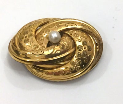 Vintage broche med perle