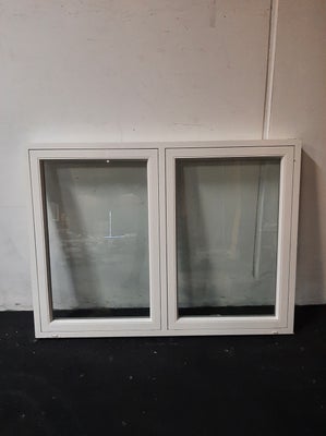 Topstyret vindue med 2 fag, pvc, 1775x120x1315mm, hvid