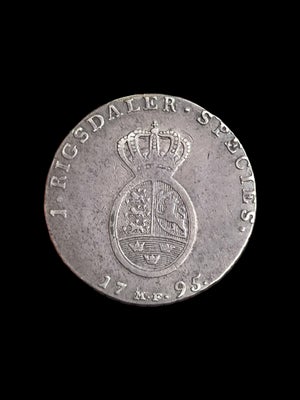 Danmark, mønter, 1 Speciedaler , 1795, 1 Speciedaler 1795 MF 
Siegs 25,1 Hede 13A 
Kvalitet 1-1+ 

S